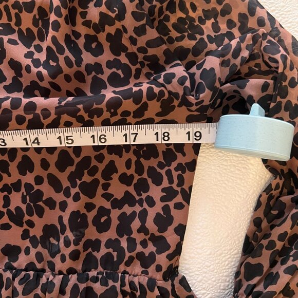 Lulus Small Leopard Print Tiered Romantic Coquette Baby Doll Dress Long Sleeve - Picture 6 of 11